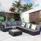 Costway 7PCS Patio Rattan Sofa Set Sectional Conversation Furniture Set Garden Beige/Navy/Gray